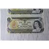 Image 2 : (2) Canadian New Style One Dollar Bills - Uncirculated