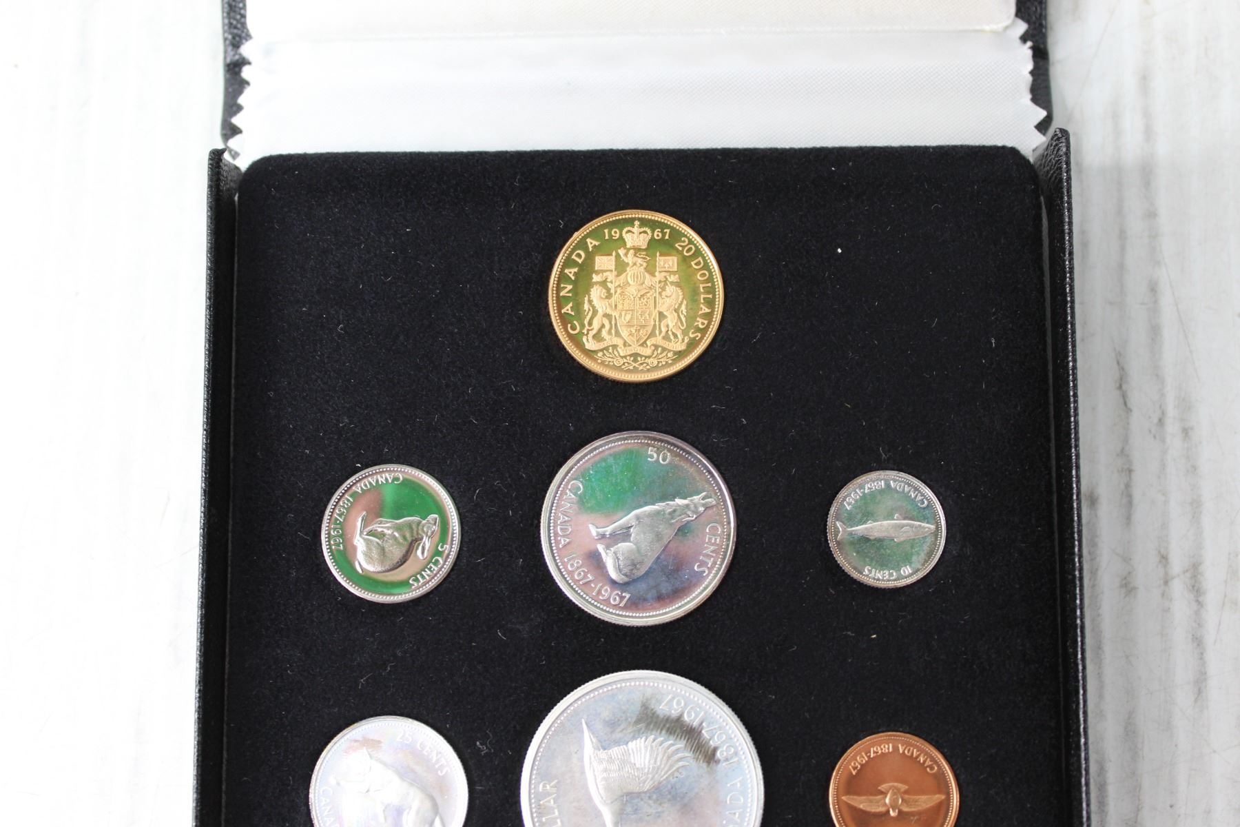 1967 Canadian Mint Proof Set W 20 Dollar Gold Coin IN ORIGINAL CASE 1967-canadian-mint-proof-set-w-20-dollar-gold-coin-in-original-case