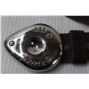 Image 3 : Harley Davidson Heavy Leather Belt (34-36") With Tear Drop Buckle S&S Super (Chrome)