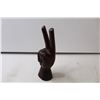 Image 2 : "V" for Victory Teak Carved Ornament