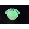 Image 1 : Fenton Bowl "Basket Weave" Uranium 6"