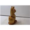 Image 4 : Vintage Carved Wood Bear Enjoying a Beverage 11"