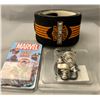 Image 1 : Harley-Davidson Vintage Licensed Leather Guitar Strap, Locks, & Marvel Villains Guitar Picks NIB