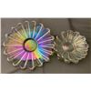 Image 1 : Indiana Carnival Glass Starburst 5-Piece Plate Serving Set #1 - Master and (4) Small Plates