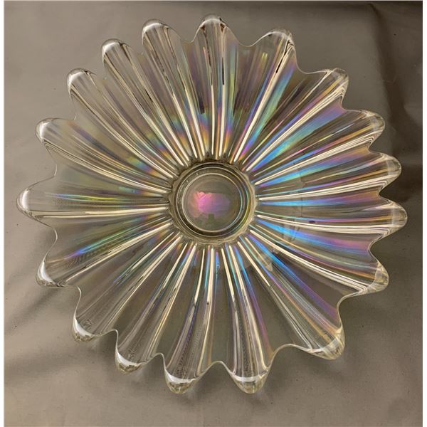 Indiana Carnival Glass Starburst Large Serving Bowl