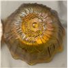 Image 4 : (2) Carnival Glass Pieces - Dugan Peach Opal Smooth Rays CRE Plate, Indiana Glass Sunflower Bowl