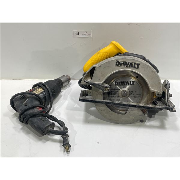 Skil Classic 1/2" Drill (Model 6345) & Dewalt 7.25" Circular Saw w/ Electric Brake