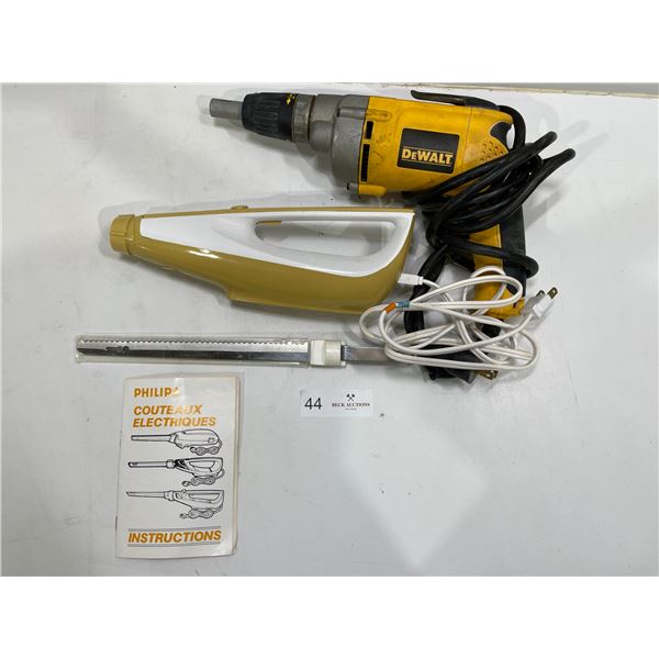 DeWalt Drywall Screwdriver, And Philips Switchblade Both Electric