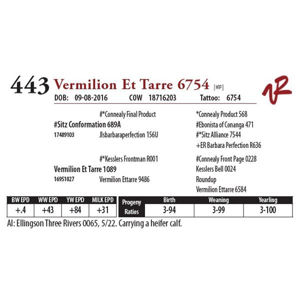 VERMILION ET TARRE 6754