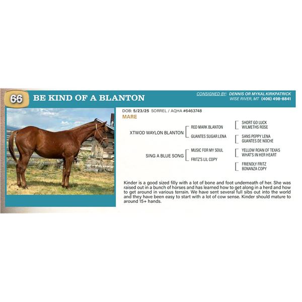 Be Kind of a Blanton