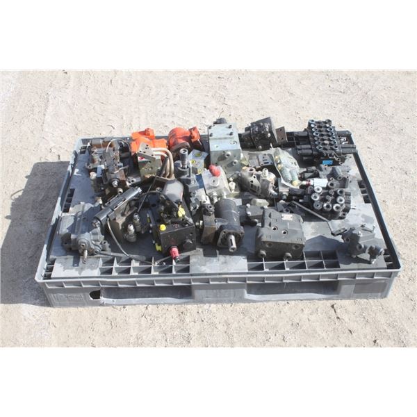 skid of misc hydraulic parts