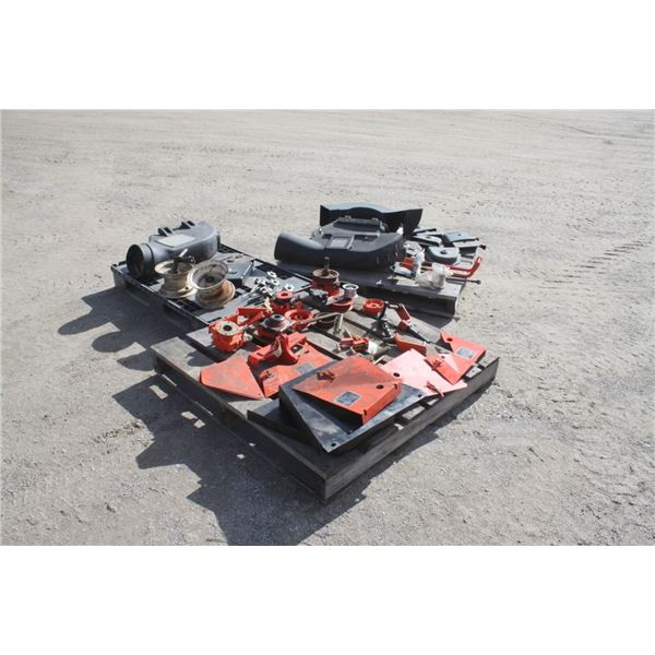 skid of misc mower parts