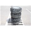 Image 3 : Mag Off Road set of 4/ 25x10.00-12 tires on 4 bolt Kubota RTV alluminum rims, 100% tread
