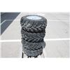 Image 4 : Mag Off Road set of 4/ 25x10.00-12 tires on 4 bolt Kubota RTV alluminum rims, 100% tread