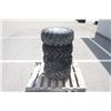 Image 2 : mag off road set of 4- 25x10.00-12 tires on 4 bolt Kubota RTV alluminum rims, 100% tread