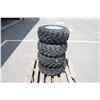 Image 4 : mag off road set of 4- 25x10.00-12 tires on 4 bolt Kubota RTV alluminum rims, 100% tread