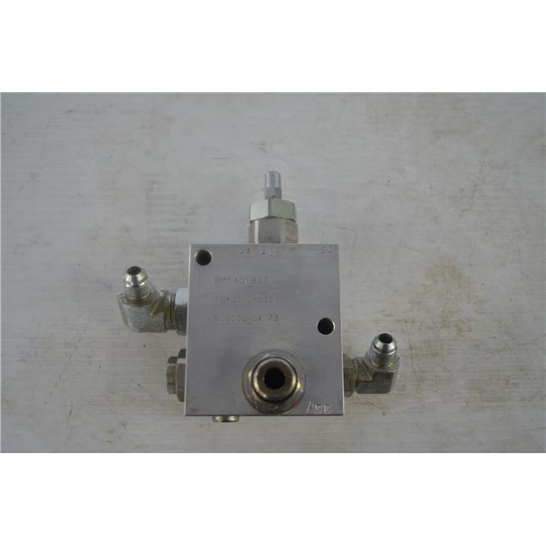 Unknown aluminum hydraulic block, part number ACU-003