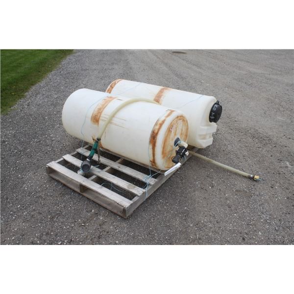 Pair of 300 litre poly tanks
