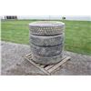 Image 1 : Unknown set of 4- 11R22.5 tires on rims, used