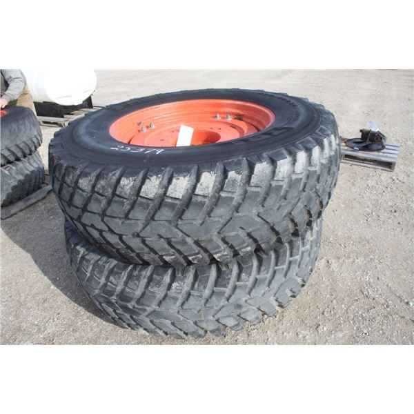 Nokian Set of 2, 480/80R34 tires on cast centers rim to fit Kubota M6 tractors