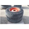 Image 1 : Nokian set of 2, 360/80R24 tires on steel centers rim to fit Kubota M6 tractors