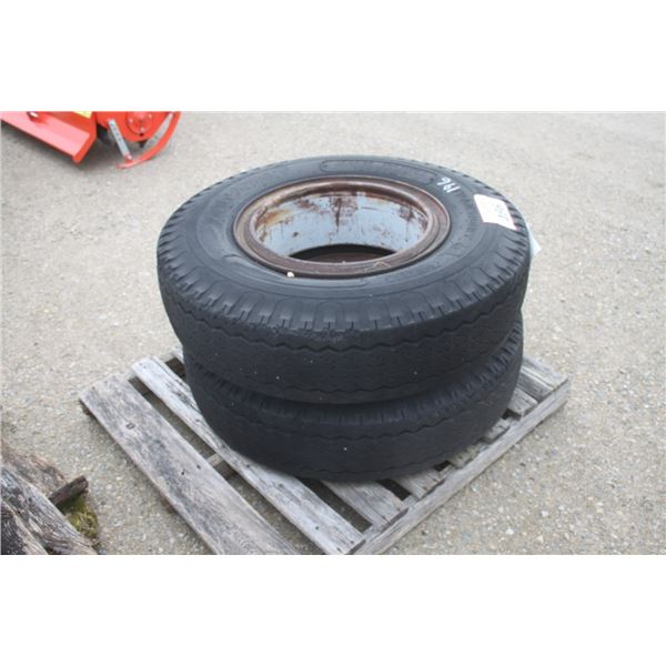 Firestone set of 2, 10.00-20 tire and rims