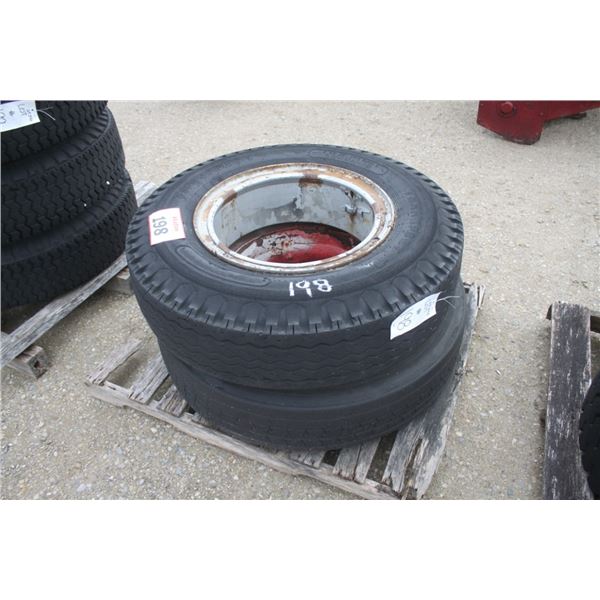Firestone pair of 2, 9.00-20 tire and rims