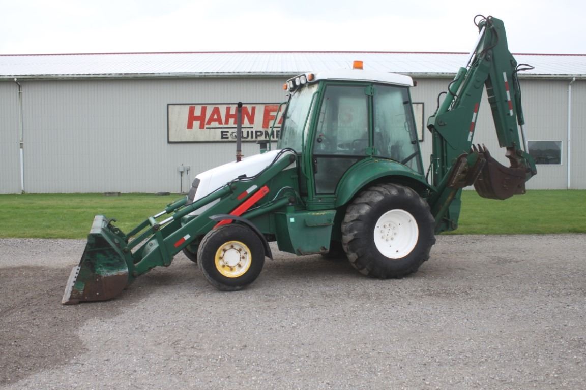 New Holland B95 2wd backhoe, cab, air, extendahoe, 5174 hours