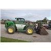 Image 4 : JD 3420 4wd telehandler, cab, air, aux hydraulics, hyd coupler, QT 8' bucket, 6837 hours