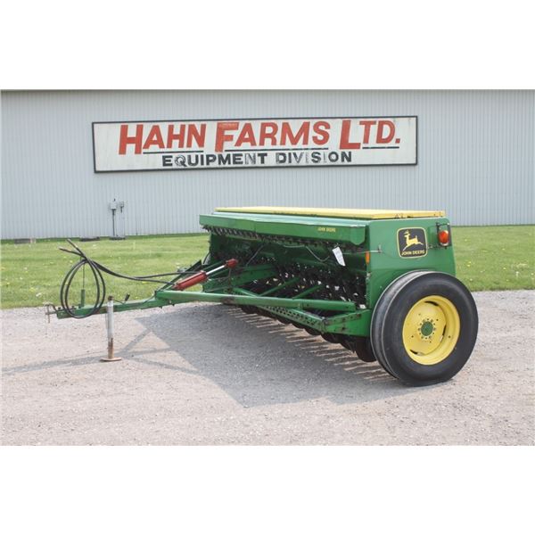 JD 8300 23 run drill, depth control press wheels, finger closing harrows, grass box