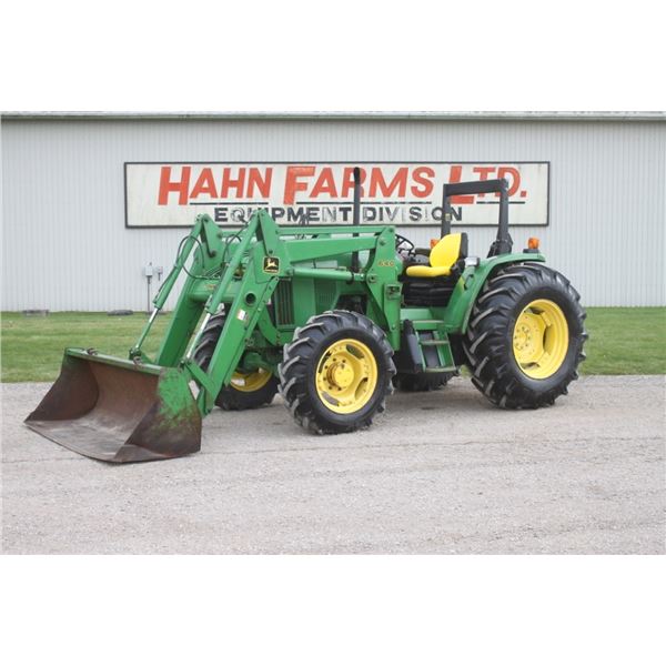 JD 6400L 4wd tractor, rops, power quad, 1 remote, 18.4-30, 640 SL loader, 7' QT bucket, 6295 hours