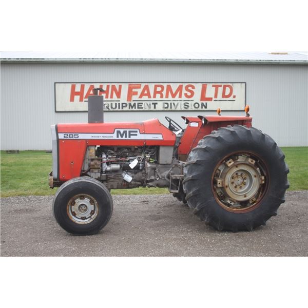 MF 285 2wd tractor, 18.4-34, 2 remotes, 4638 hours, local unit