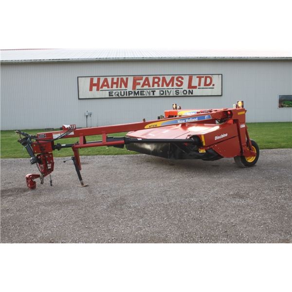New Holland H7230 discbine, rubber rolls, drawbar swivel hitch