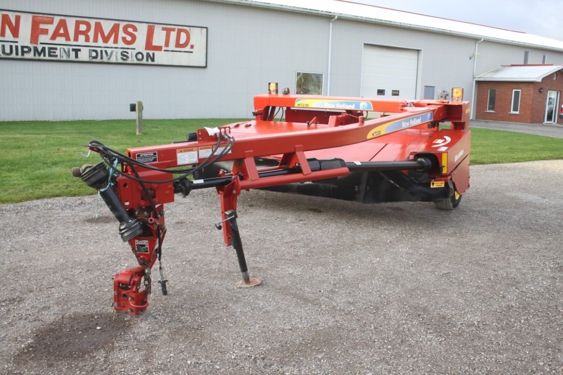 New Holland H7230 discbine, rubber rolls, drawbar swivel hitch