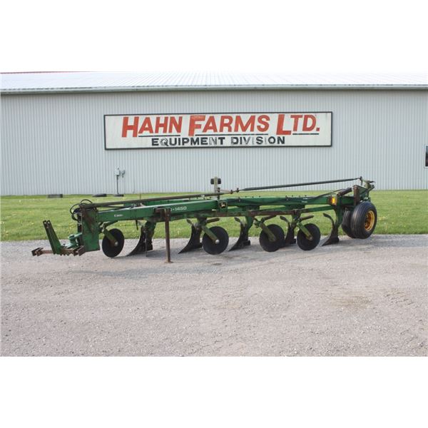 JD 145 5 furrow semi mount plow, spring trip, coulters