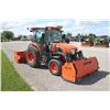 Image 4 : Kubota L6060 4wd tractor, cab, air, hydro, 2 remotes, Cotech hydraulic expandable front blade, Prono