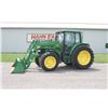 Image 1 : JD 6420 4wd tractor, cab, air, 640SL loader, 7' bucket, power quad, 2 remotes, 18.4R38, 5783 hours,
