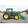 Image 5 : JD 6420 4wd tractor, cab, air, 640SL loader, 7' bucket, power quad, 2 remotes, 18.4R38, 5783 hours,