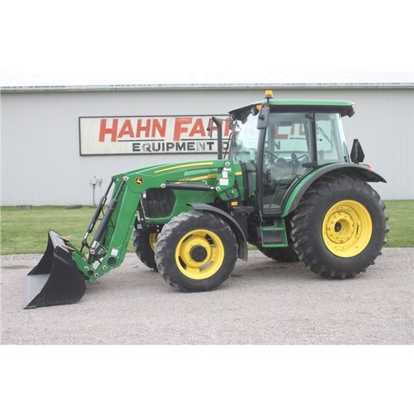 JD 5625 4wd tractor, cab, air, New X3 Alo loader, 7' bucket, extendable mirrors, 24x24 power reverse