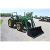 Image 4 : JD 5400 4wd tractor, rops, new Alo X3 loader, 7' bucket, 1 remote, 16.9x30, rear wheel weights