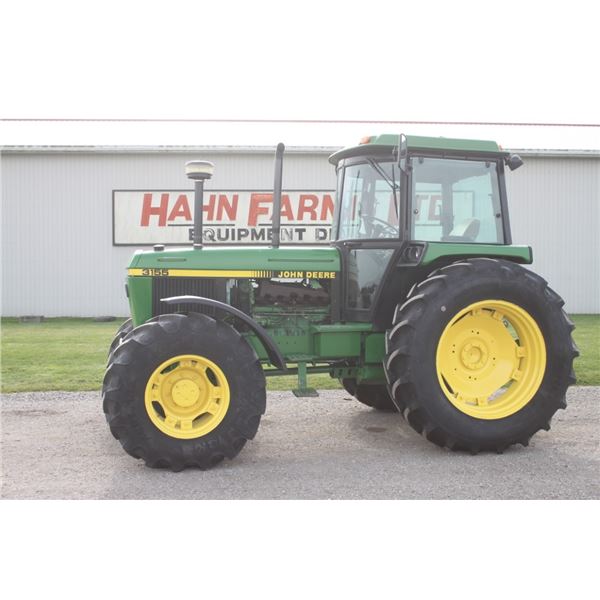 JD 3155 4wd tractor, cab, air, hi/lo, 18.4-38, 2 remotes