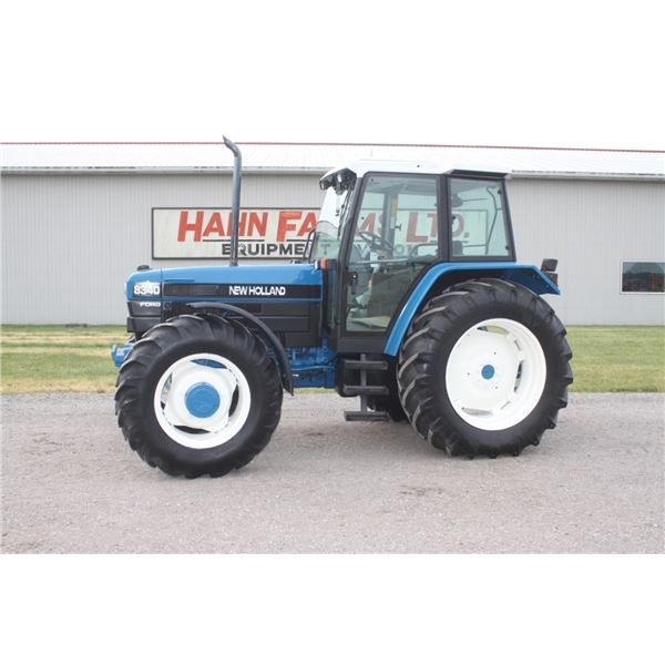 Ford 8340 SLE 4wd tractor, cab, air, powershift, 18.4x38, 2 remotes, 8 front weights, 5278 hours, lo