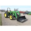 Image 4 : JD 5420 4wd tractor, rops, New Alo X3 loader, QT 7' bucket, 16.9x30, 2 remotes, 2026 hours