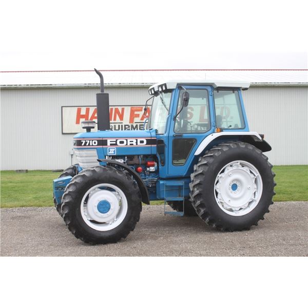 Ford 7710 II 4wd tractor, cab, air, dual power, 18.4x38, 3 remotes, 8 front weights, 5128 hours