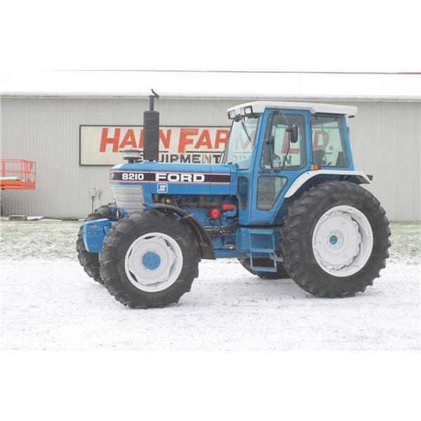 Ford 8210 II 4wd tractor, cab, air, dual power, 3 remotes, 18.4x38, 3454 hours , local estate tracto