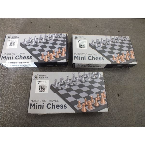 3 Mini Magnetic Travel Chess Sets