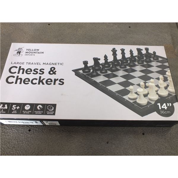 14" Chess & Checkers Magnetic Travel Set