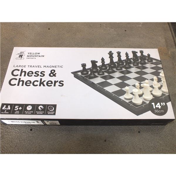 14" Chess & Checkers Magnetic Travel Set