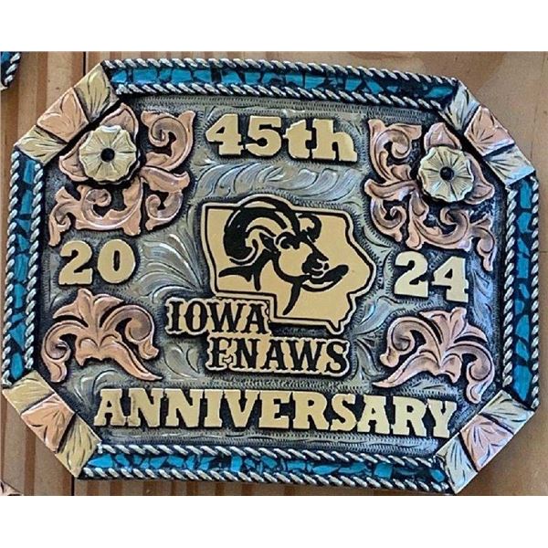 45th ANNIVERSARY IOWA FNAWS BUCKLE AND POKER SET