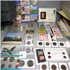 Image 1 : Collection of Coins, Silver Dollar, stamps, Postcards, Baseball Cards, Stock Certificates, Proof Set